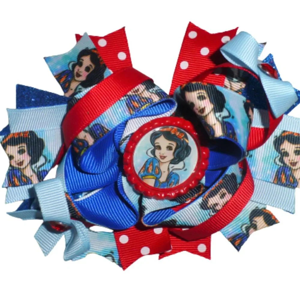 Princess Snow White Girls 5-Inch Hair Bow Clip